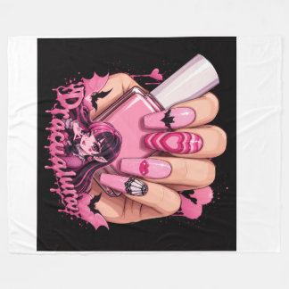 Manta Polar Diseño de uñas góticas rosadas Kawaii