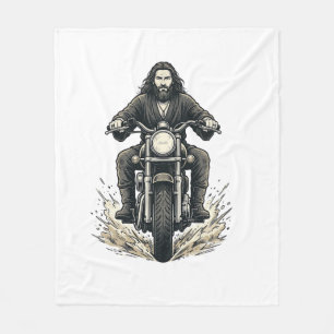 Manta Polar Diseño de vector de motorista de motocicleta de gr