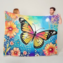 Manta Polar Diseño de vista de pulpo colorido