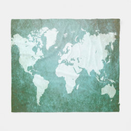 Manta Polar Diseño del Mapa Verde del Mundo 55
