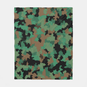 Manta Polar Diseño del patrón de camuflaje de la selva verde d