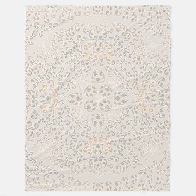Manta Polar Diseño del patrón de ornamento barroco de Mandala (Anverso)