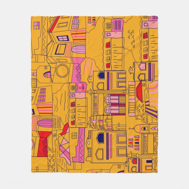 Manta Polar Diseño del patrón mexicano sin foco textil (Anverso)