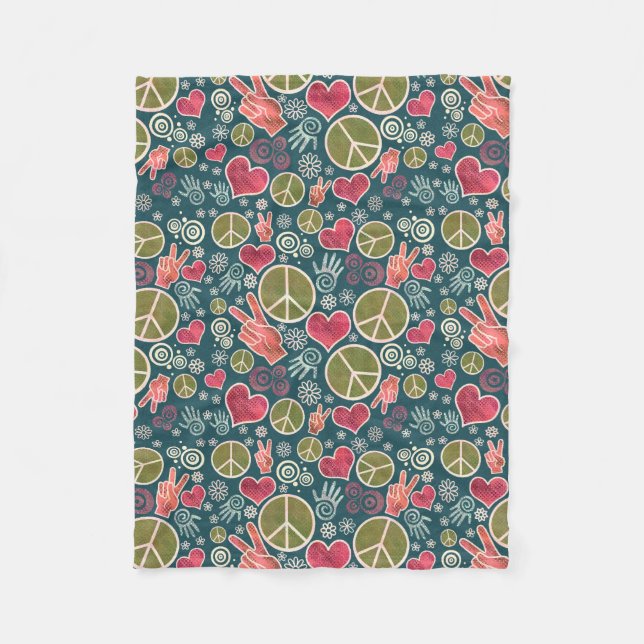 Manta Polar Diseño del Rótulo del pacifismo del inconformista (Anverso)