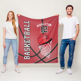 Manta Polar Diseño deportivo 🏀 baloncesto en rojo