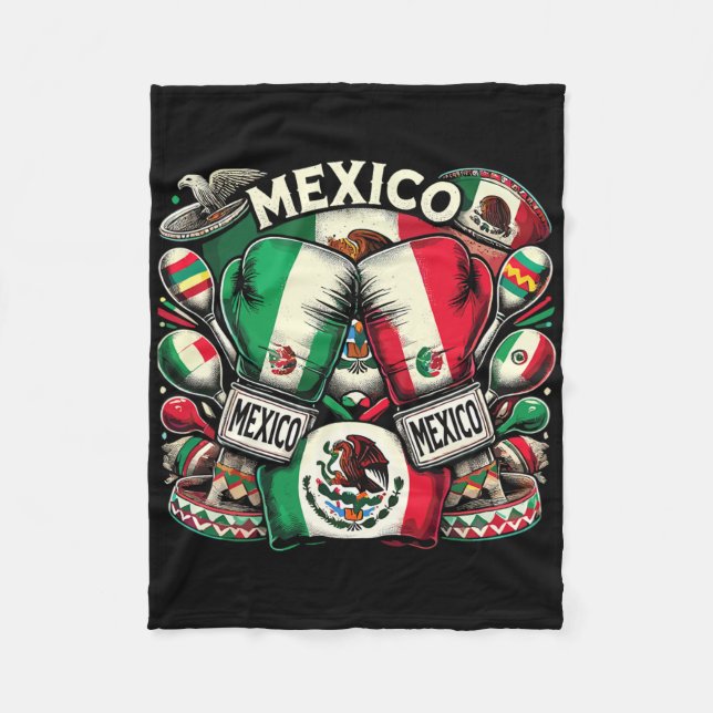 Manta Polar Diseño deportivo de Guantes de Orgullo Mexicano de (Anverso)