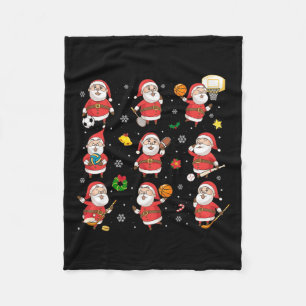Manta Polar Diseño Deportivo Santa Para Hombres Niño Gracioso