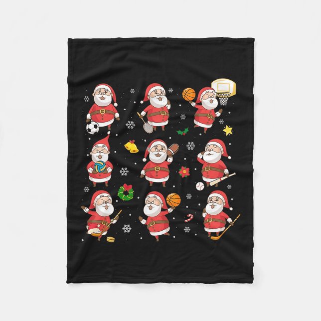 Manta Polar Diseño Deportivo Santa Para Hombres Niño Gracioso  (Anverso)