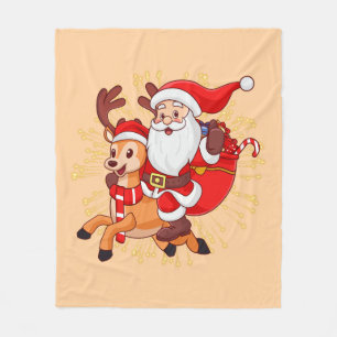 Manta Polar **"Diseño Divertido de Papá Noel – Alegre y Festiv