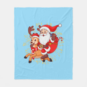 Manta Polar **"Diseño Divertido de Papá Noel – Alegre y Festiv