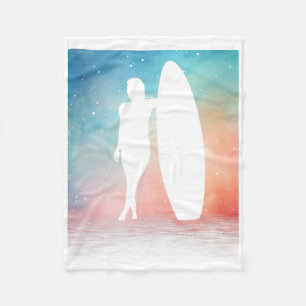 Manta Polar Diseño divertido de surf vintage para chica surfis