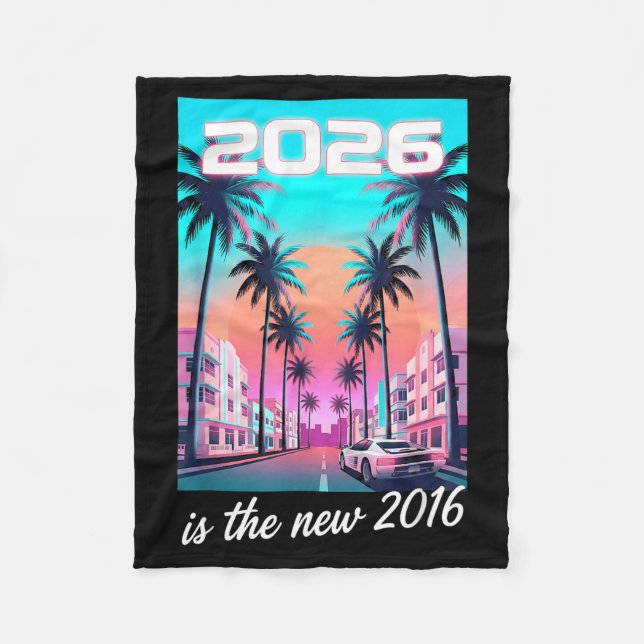 Manta Polar Diseño estético de automóvil Retro Synthwave 2016 (Anverso)