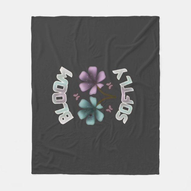 Manta Polar Diseño floral de primavera Bloom Softly Pastel Cot (Anverso)