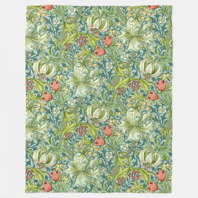 Manta Polar Diseño floral William Morris Golden Lily (Anverso)