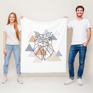 Manta Polar Diseño geométrico del búho