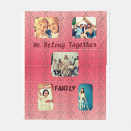 Manta Polar Diseño geométrico retro rojo suave