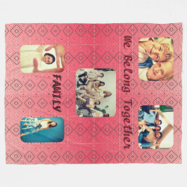 Manta Polar Diseño geométrico retro rojo suave