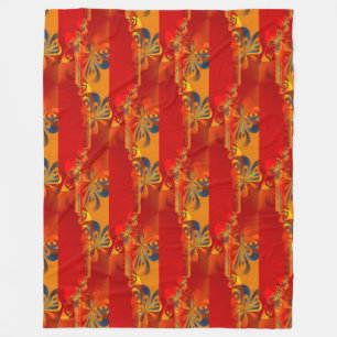 Manta Polar Diseño gráfico impecable - naranja rojo I