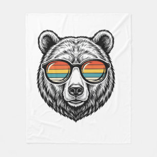 Manta Polar Diseño Gráfico Vectorial de Gafas de Sol de Oso Vi