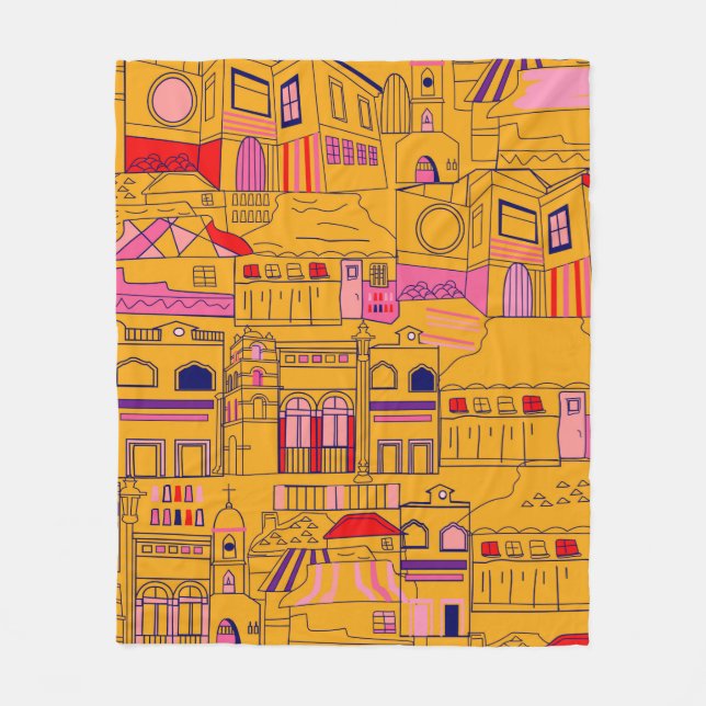 Manta Polar Diseño impecable de patrón mexicano. Textil de dec (Anverso)