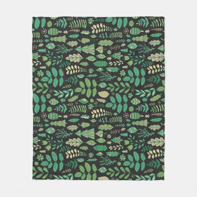 Manta Polar Diseño inmaculado con flores de bosque (Anverso)