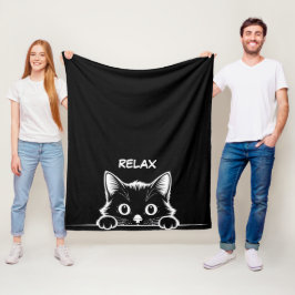 Manta Polar Diseño minimalista de gatito lindo - GATO 1 + text
