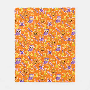 Manta Polar Diseño modelado naranja festivo de Halloween
