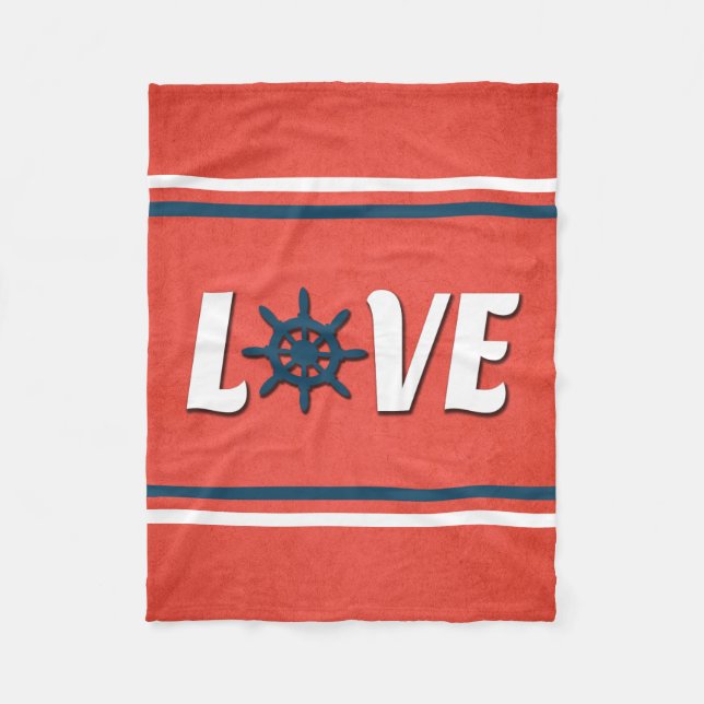 Manta Polar Diseño náutico de amor (Anverso)