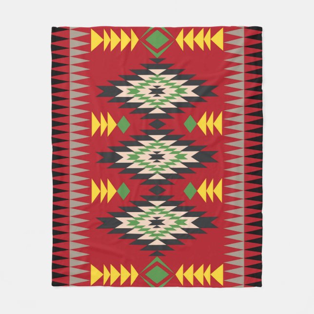 Manta Polar Diseño Navajo Patrón-1 Fleece Blanket (Anverso)