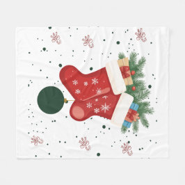 Manta Polar Diseño navideño de calcetines y regalos de Navidad