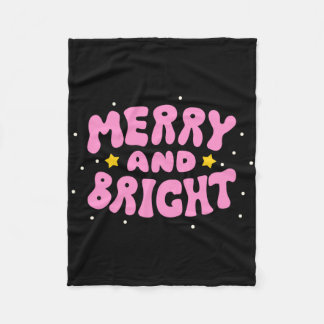 Manta Polar Diseño Navideño Retro Alegre Y Brillante