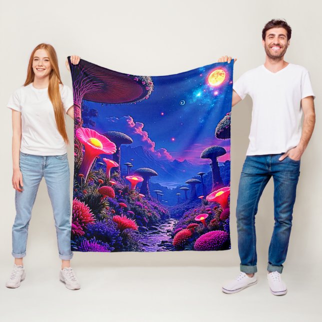 Manta Polar Diseño nocturno de hongos encantados (In situ)