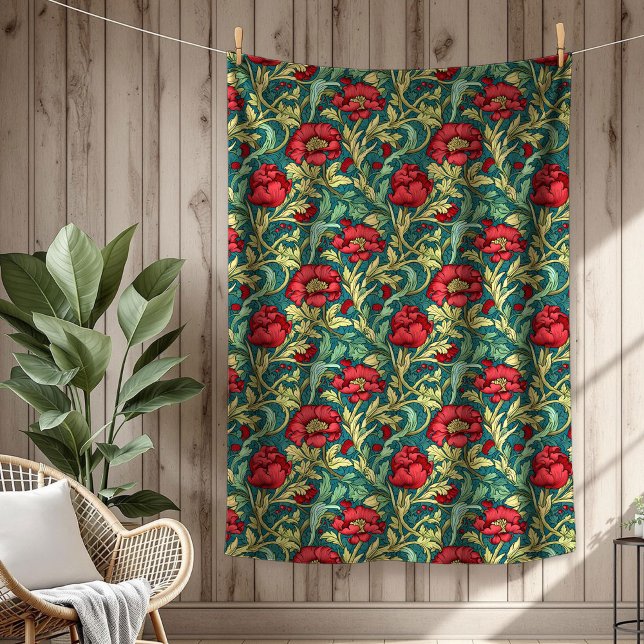 Manta Polar Diseño Ornato Morris de Tapiz Floral Sin Tiempos d (Chic Timeless Floral Tapestry Morris Ornate Design Fleece Blanket)