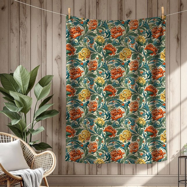 Manta Polar Diseño Ornato Morris de Tapiz Floral Sin Tiempos d (Chic Timeless Floral Tapestry Morris Ornate Design Fleece Blanket)