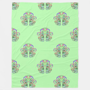 Manta Polar Diseño pintado de mano cardíaca espiral 4
