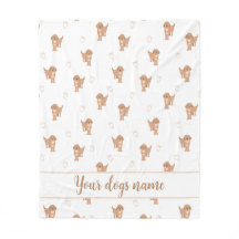 Diseño Plano Moderno de Cockapoo y Corazones