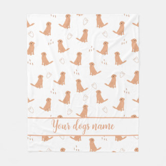 Manta Polar Diseño Plano Moderno Golden Retriever & Patte Cora