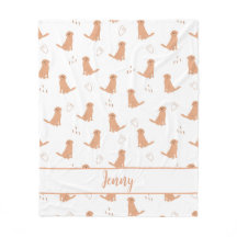 Diseño Plano Moderno Golden Retriever & Patte Cora