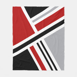 Manta Polar Diseño retro colorido con formas geométricas