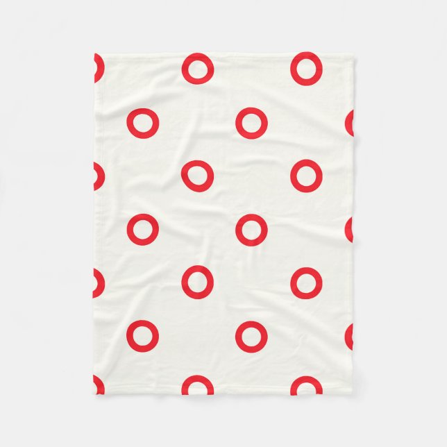 Manta Polar Diseño retro de punto de círculo rojo (Anverso)