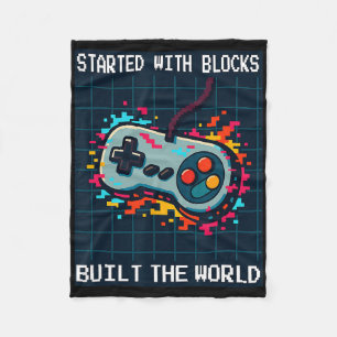 Manta Polar Diseño Retro Gamer Para Hombres Comenzó Con Bloque