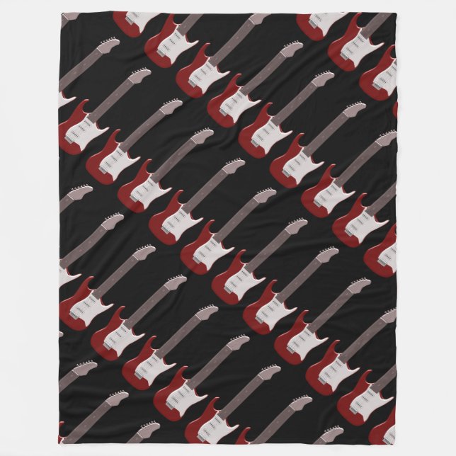 Manta Polar Diseño rojo de la guitarra eléctrica (Anverso)