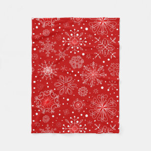 Manta Polar Diseño rojo y blanco del navidad del copo de niev