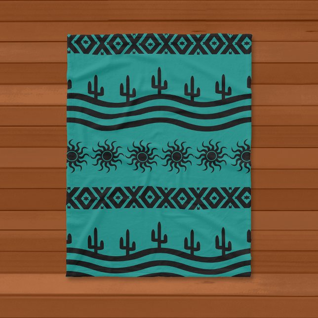 Manta Polar Diseño Sudoeste Verde azulado Y Mapa De Fleece Neg (Subido por el creador)