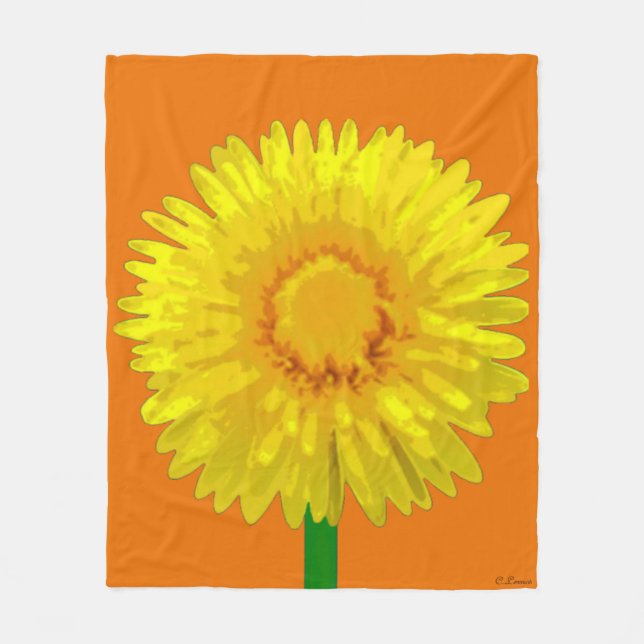 Manta Polar Diseño "Sunshine Flower" Fleece Blanket. (Anverso)