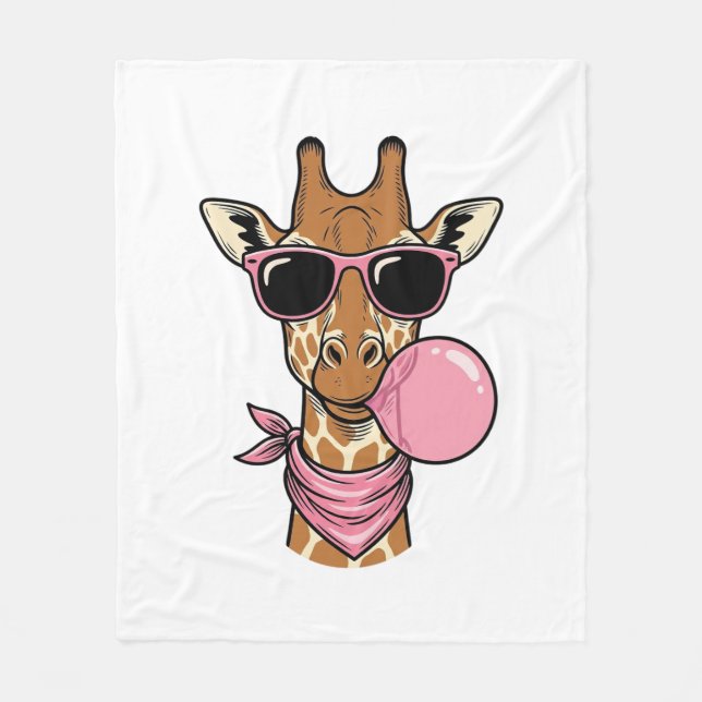 Manta Polar Diseño Vectorial de Chicle de Jirafa con Grabado A (Anverso)
