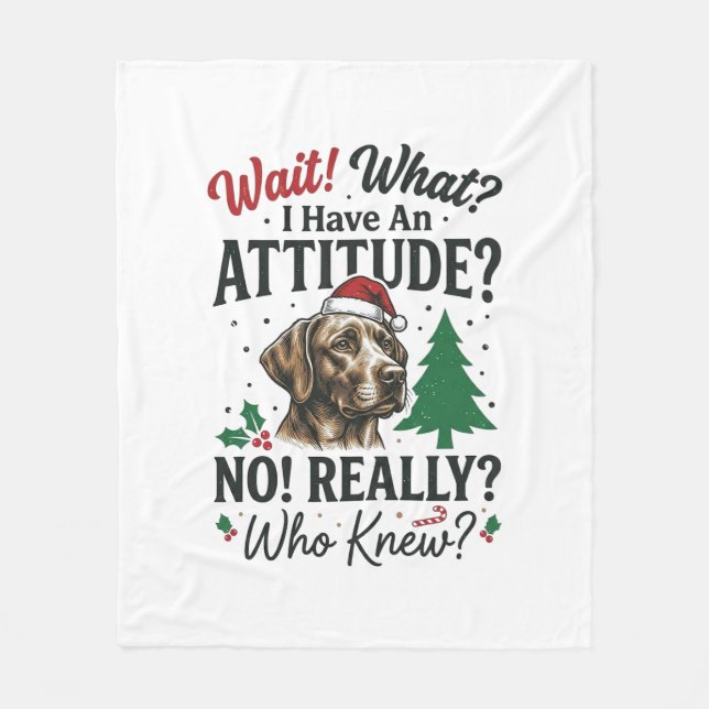Manta Polar Diseño Vectorial de Navidad con Perro Divertido_1 (Anverso)
