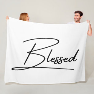 Manta Polar Diseño vertical ‘bendecido’ de fe cristiana única