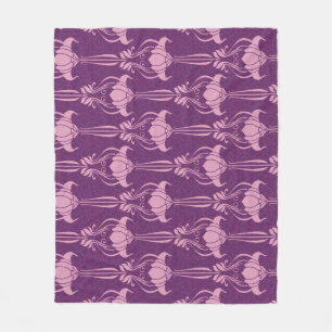 Manta Polar Diseño violeta rosa de papel de escritorio floral