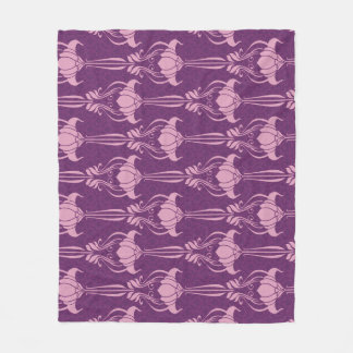 Manta Polar Diseño violeta rosa de papel de escritorio floral